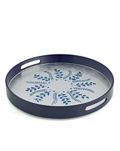 Blue/Silver Fern Round Tray
