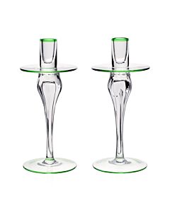 Siena Pair of Candlesticks Green