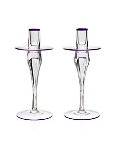 Siena Pair of Candlesticks Amethyst